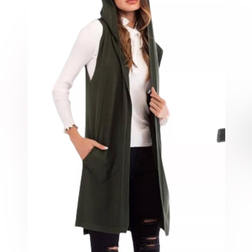 Cyrus Hooded Tunic Sweater Cardigan - 2 XL